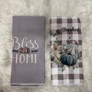 Source Unknown Fall Market Kitchen Towel Set - Gray and White